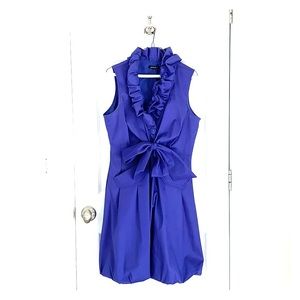 Samuel Dong Wrap Bubble Dress in Cobalt | Large